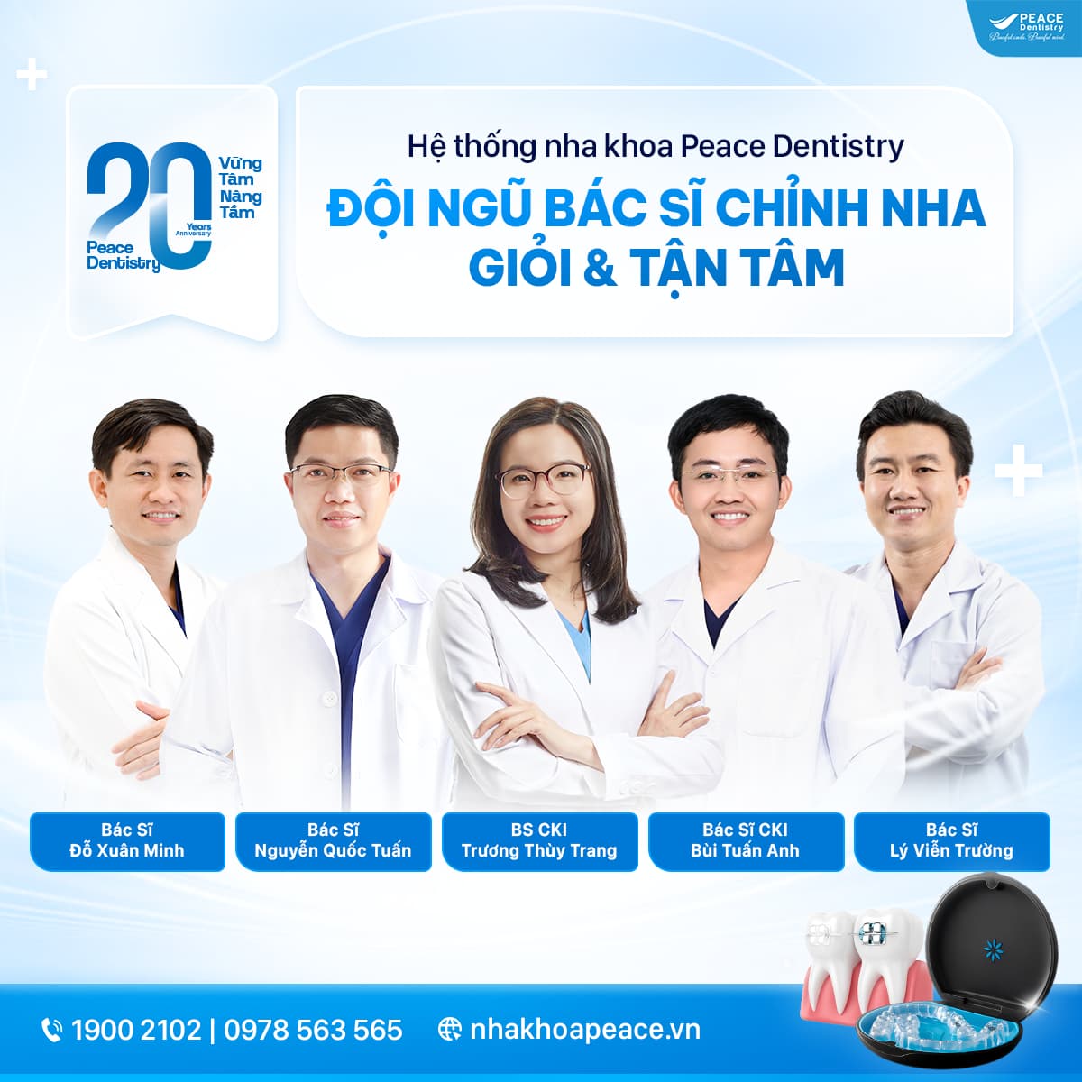 đội ngũ bác sĩ niềng răng tại peace dentistry