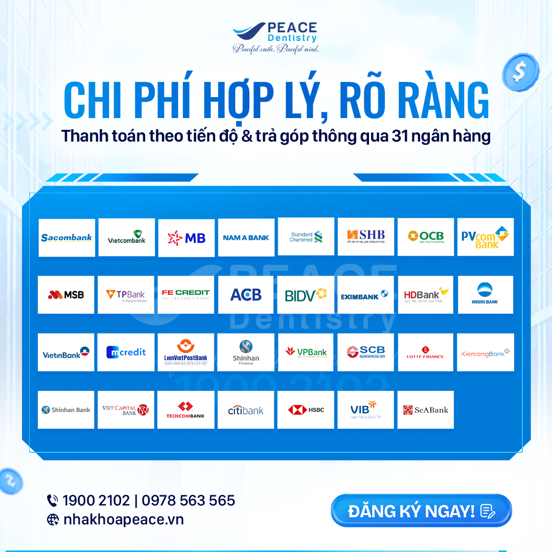 làm răng trả góp tại peace dentistry