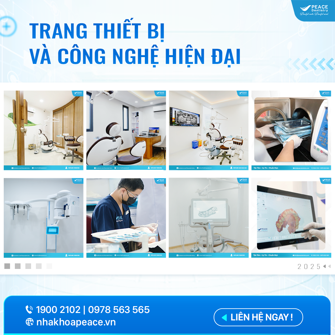 trang thiết bị hiện đại tại peace dentistry