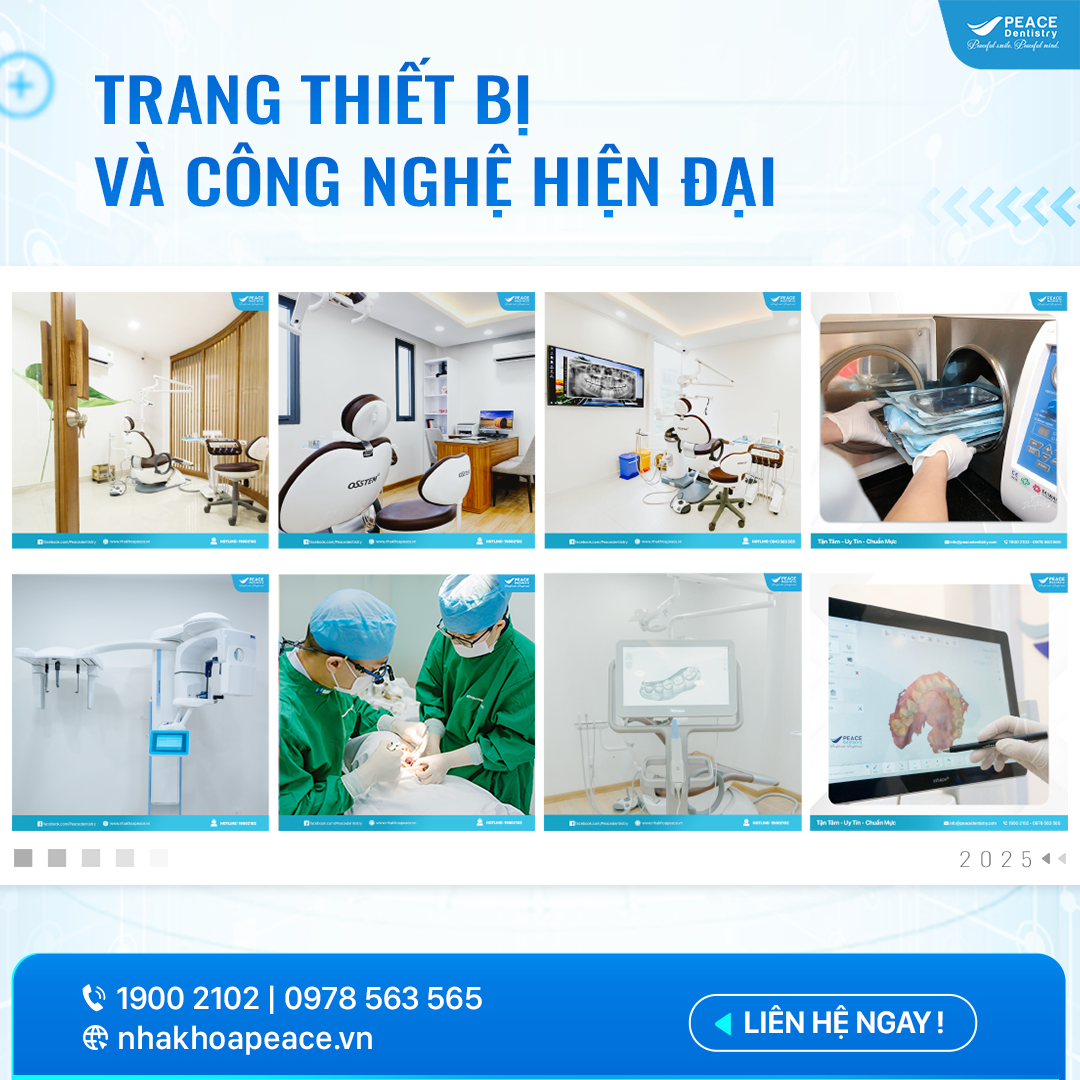 hệ thống trang thiết bị tại peace dentistry